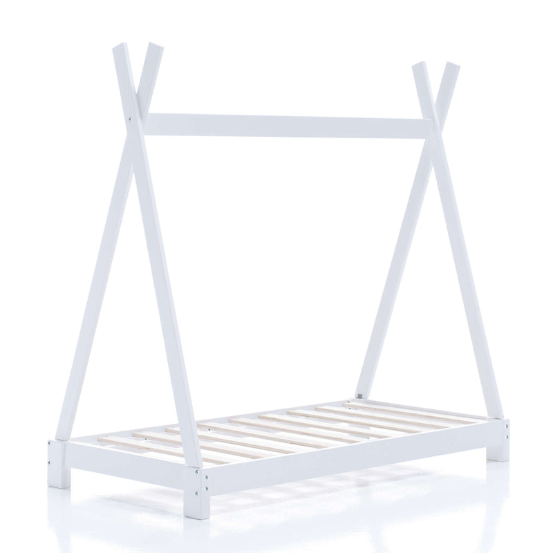 Estructura cama Montessori 70x140 cm en forma de tipi blanca · Indy NC141-M70