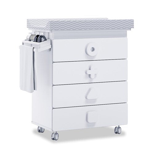 Mueble bañera-cambiador en blanco brillo · Maths B750-G2300
