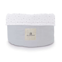 Cesta almacenaje infantil redonda gris con estrellitas · Delphin 614-134