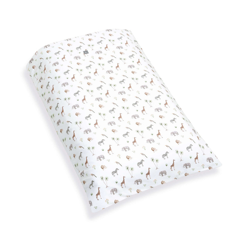 Nórdico de cuna bebé 70x140 cm en blanco con estampado de animales de jungla