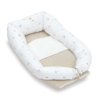 Nido colecho bebés (con cuña) hojas beige · Nandina 666C-116
