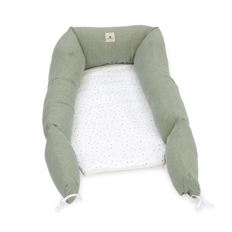 Nido colecho bebés (con cuña) verde-oliva · Mist 666C-156