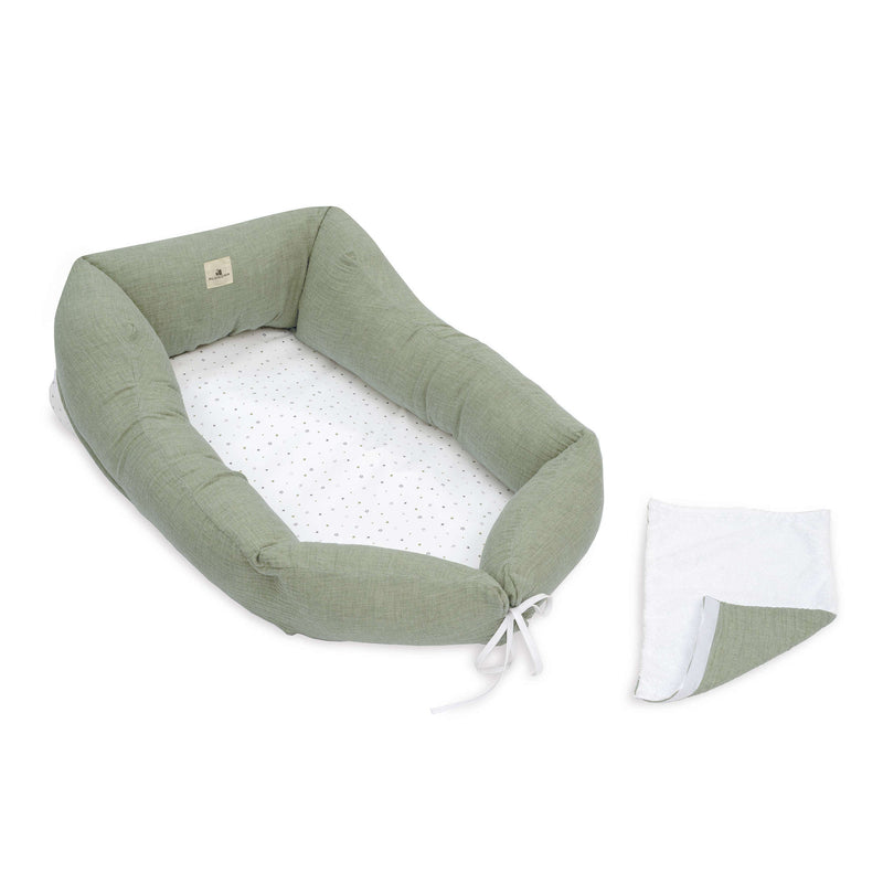 Nido colecho bebés (con cuña) verde-oliva · Mist 666C-156