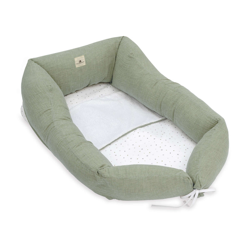 Nido colecho bebés (con cuña) verde-oliva · Mist 666C-156