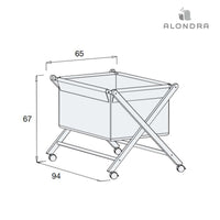 Minicuna infantil tijera blanco y verde · 670-251