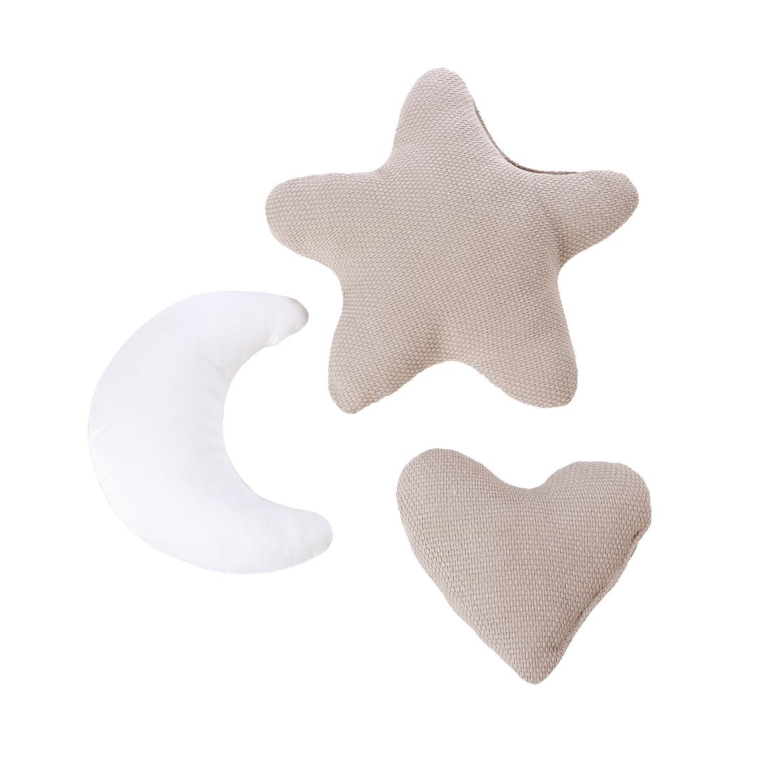 Pack de cojines infantiles color arena para decorar