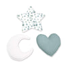 Set 3 cojines (luna, estrella, corazón) eucalipto · Musgo 693A-118