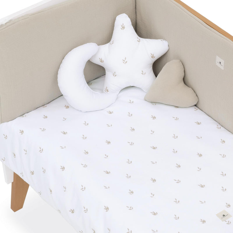 Nórdico para cuna/cama 70x140 cm hojas beige · Nandina 626A-116