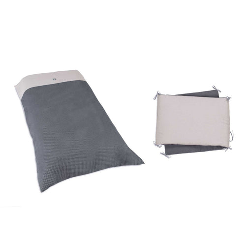 Pack nórdico y protector cuna 70x140 cm color gris oscuro