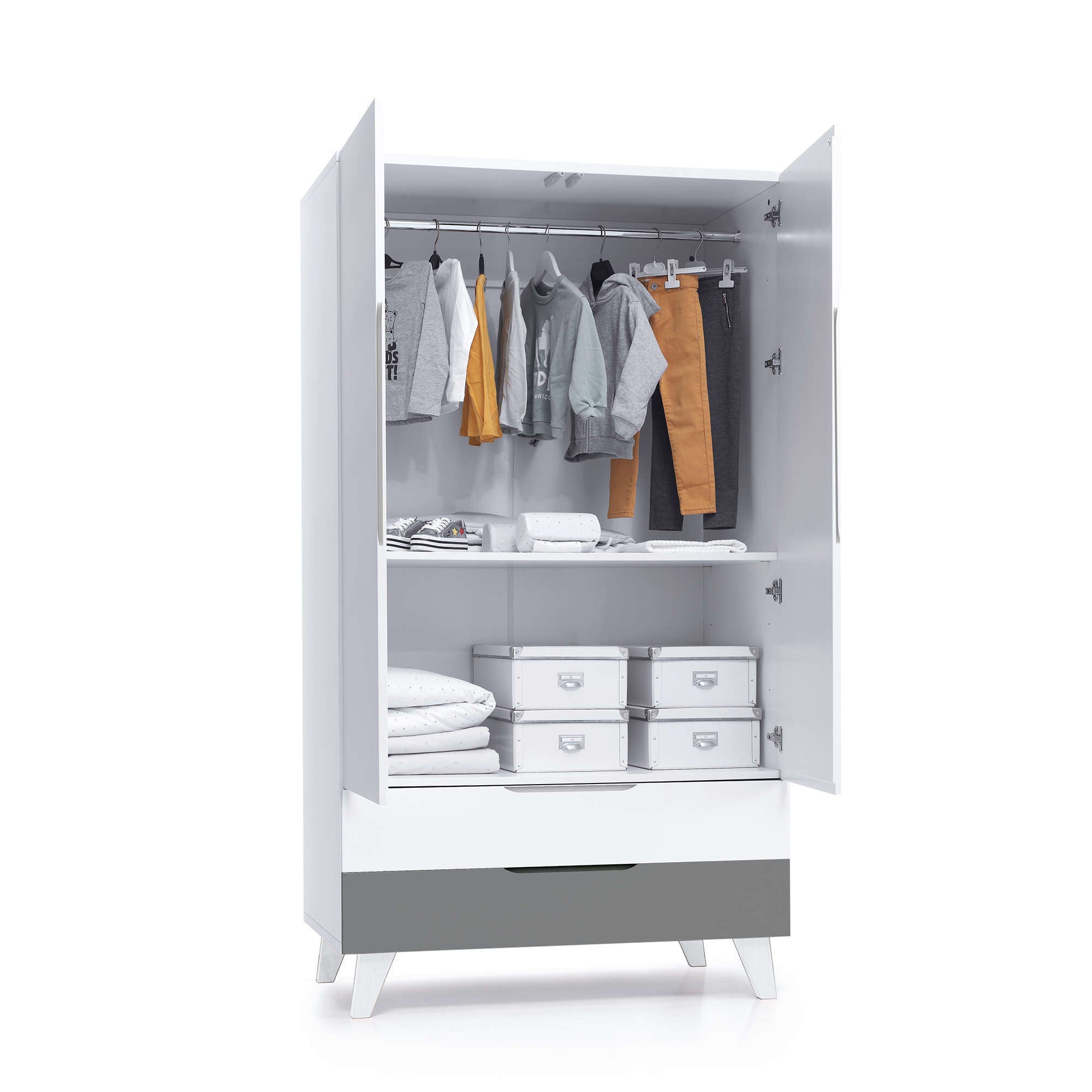 Armario infantil (2 puertas/2 cajones) estilo nórdico · Style