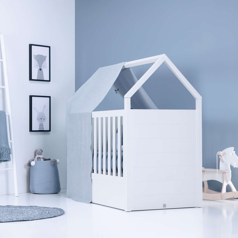 Cuna bebé Montessori en forma de casa (3en1) 70x140 cm · AUNA Alba Blu