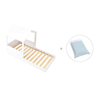 Cama infantil de 90x190 cm Montessori con casita · Bianca Tre QT664