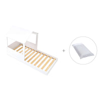 Cama infantil de 90x190 cm Montessori con casita · Bianca Tre QT664