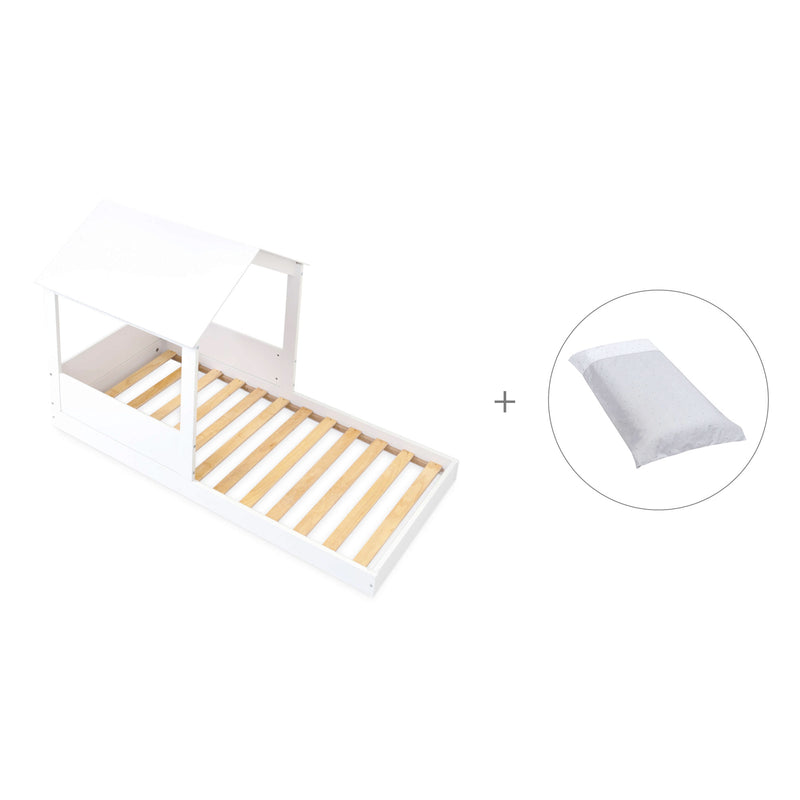 Cama infantil de 90x190 cm Montessori con casita · Bianca Tre QT664