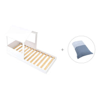 Cama infantil de 90x190 cm Montessori con casita · Bianca Tre QT664