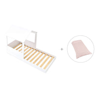 Cama infantil de 90x190 cm Montessori con casita · Bianca Tre QT664