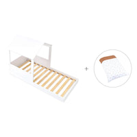 Cama infantil de 90x190 cm Montessori con casita · Bianca Tre QT664