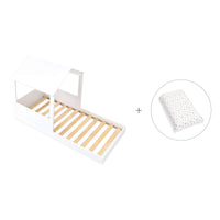 Cama infantil de 90x190 cm Montessori con casita · Bianca Tre QT664