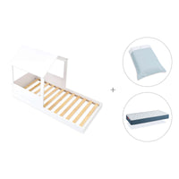 Cama infantil de 90x190 cm Montessori con casita · Bianca Tre QT664