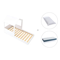 Cama infantil de 90x190 cm Montessori con casita · Bianca Tre QT664