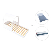 Cama infantil de 90x190 cm Montessori con casita · Bianca Tre QT664