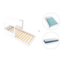 Cama infantil de 90x190 cm Montessori con casita · Bianca Tre QT664