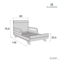 Habitación infantil estilo nórdico de roble blanco · Kurve Essence Coco