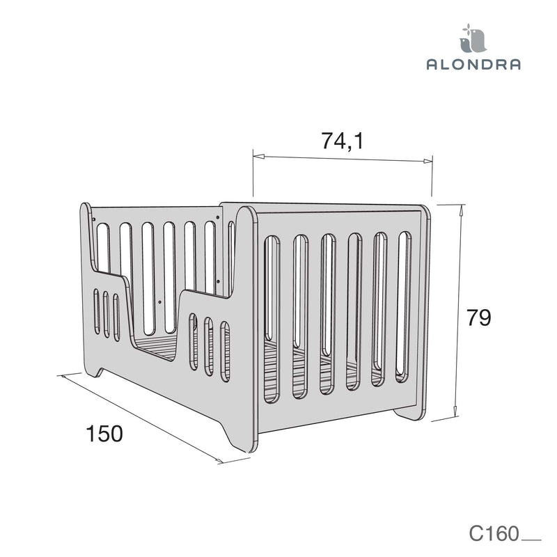 REACONDICIONADO - Cuna camita (2en1) 70x140 cm blanco mate · C160-M7700E