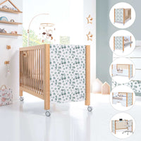 Cuna 60x120 cm madera con vinilo hojas eucalipto · Ombra Musgo C167V-M9577-118