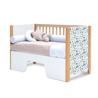 Cuna 60x120 cm madera con vinilo hojas eucalipto · Ombra Musgo C167V-M9577-118