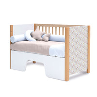 Cuna 60x120 cm madera con vinilo flores rosa · Ombra Liberty C167V-M9577-132