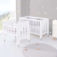 Minicuna 60x80 cm y cuna 60x120 cm (7en1) blanca · Omni Tre White