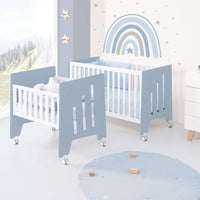 Minicuna 60x80 cm y cuna 60x120 cm (7en1) azul · Omni Tre Blu denim C181T-M7741