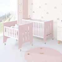 Minicuna 60x80 cm y cuna 60x120 cm (7en1) rosa claro · Omni Tre Flamingo C181T-M7742