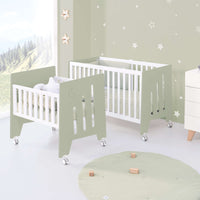 Minicuna 60x80 cm y cuna 60x120 cm (7en1) verde-oliva · Omni Tre Erba C181T-M7756