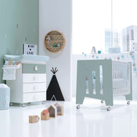 Cuna colecho 60x120 cm (5en1) verde eucalipto · Omni Due Eucalyptus