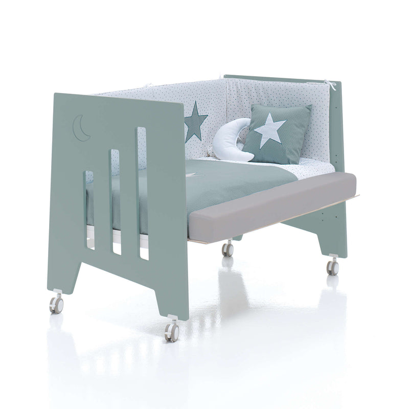 Cuna colecho 60x120 cm (5en1) verde eucalipto · Omni Due Eucalyptus