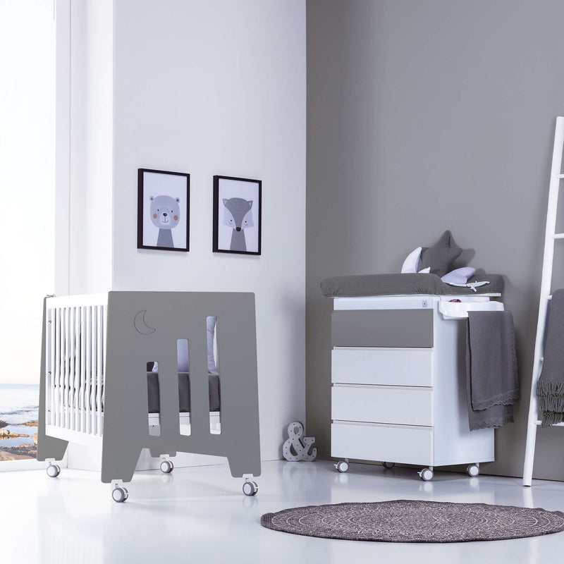 Cuna colecho 60x120 cm (5en1) blanco/antracita · Omni Due Antracita