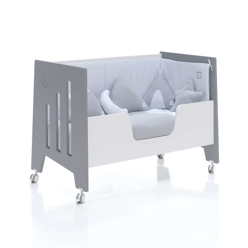 Cuna colecho 60x120 cm (5en1) blanco/antracita · Omni Due Antracita