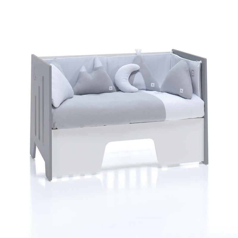 Cuna colecho 60x120 cm (5en1) blanco/antracita · Omni Due Antracita