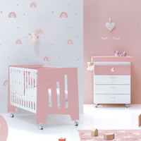 Cuna colecho 60x120 cm (5en1) rosa/blanco · Omni Due Quarzo