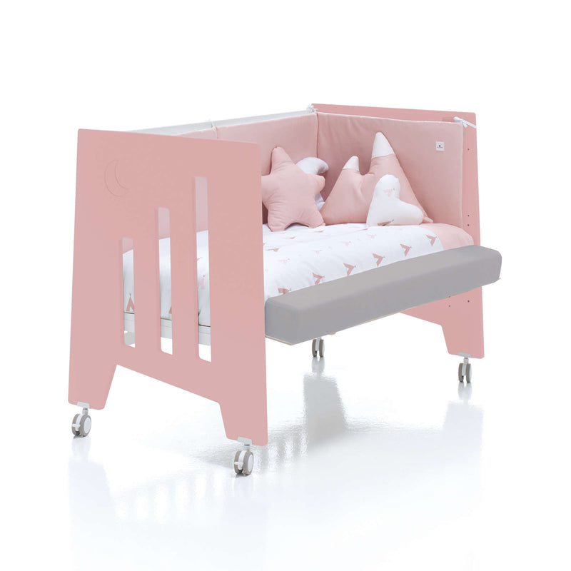 Cuna colecho 60x120 cm (5en1) rosa/blanco · Omni Due Quarzo