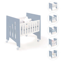 Minicuna de colecho (5en1) con ruedas 60x80 cm azul · Omni Uno Blue denim C181A-M7741