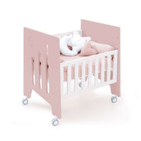 Minicuna colecho con ruedas 60x80 cm rosa claro · Omni Uno Flamingo