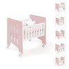 Minicuna colecho (5en1) con ruedas 60x80 cm rosa claro · Omni Uno Flamingo C181A-M7742
