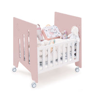 Minicuna colecho con ruedas 60x80 cm rosa claro · Omni Uno Flamingo