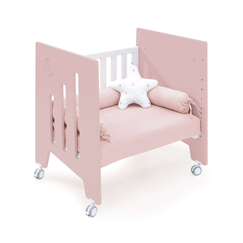 Minicuna colecho con ruedas 60x80 cm rosa claro · Omni Uno Flamingo