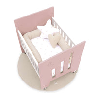 Minicuna colecho (5en1) con ruedas 60x80 cm rosa claro · Omni Uno Flamingo C181A-M7742
