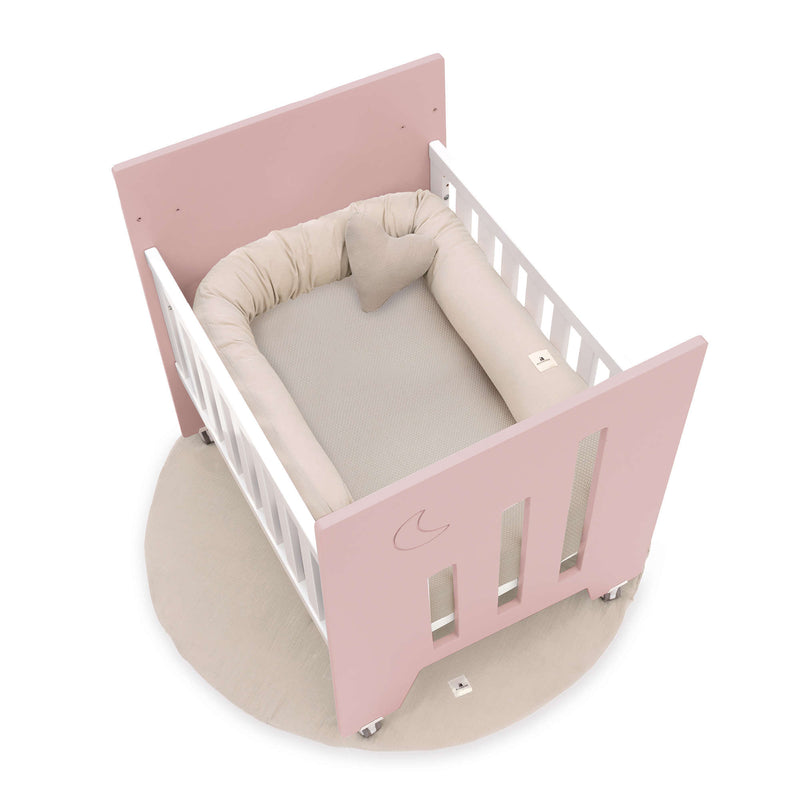 Minicuna colecho (5en1) con ruedas 60x80 cm rosa claro · Omni Uno Flamingo C181A-M7742