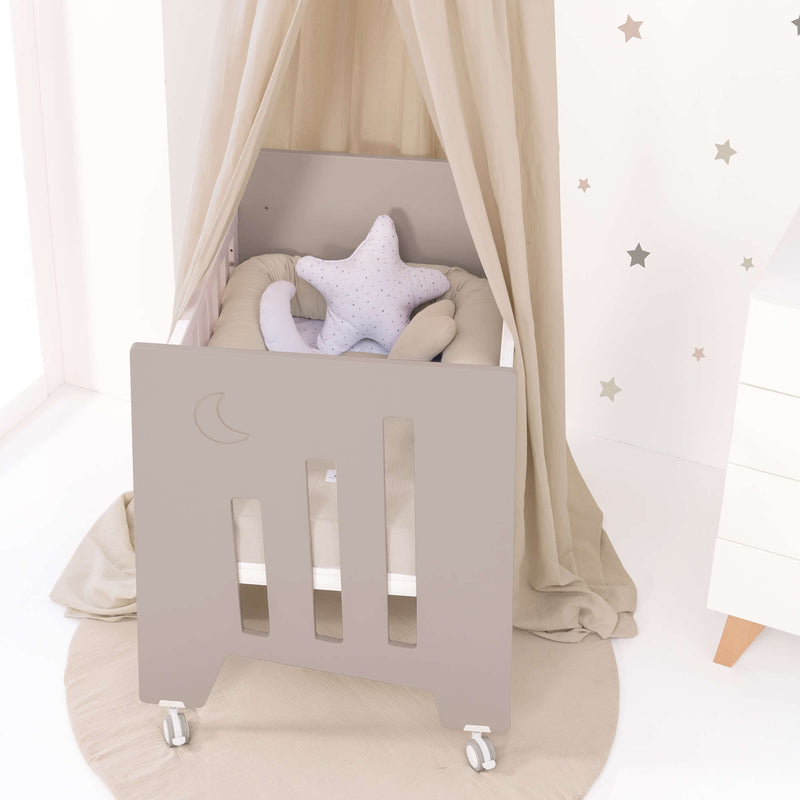 Minicuna colecho con ruedas 60x80 cm beige · Omni Uno Arena